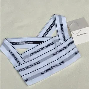 alexanderwang エラスティックロゴ LOGO ELASTIC BRA IN RIBBED JERSEY in BLACK | alexanderwang®